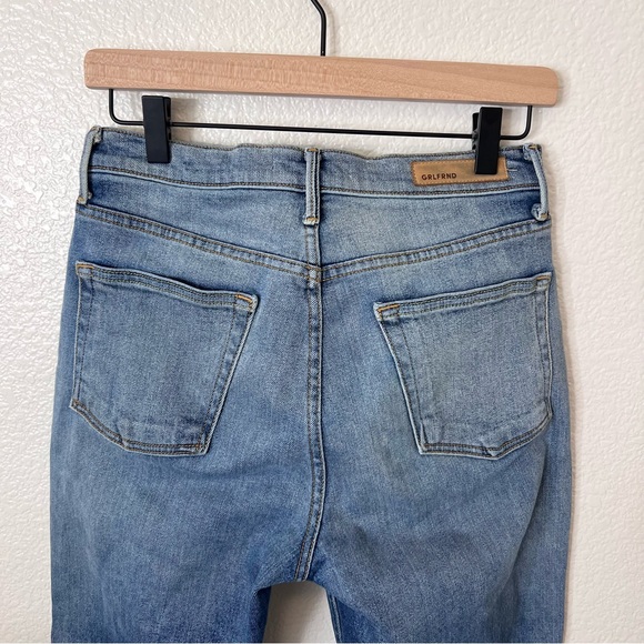 GRLFRND Helena Distressed Straight Leg Crop Cutoff Jeans 27 - Picture 5 of 8